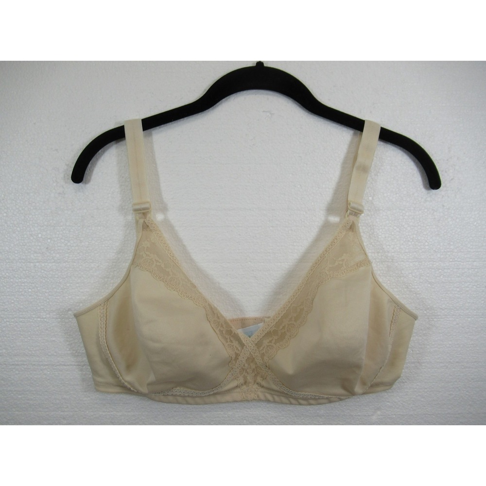 Vintage 70s JCPenney Unlined Bra 38C Beige Wireless 1057